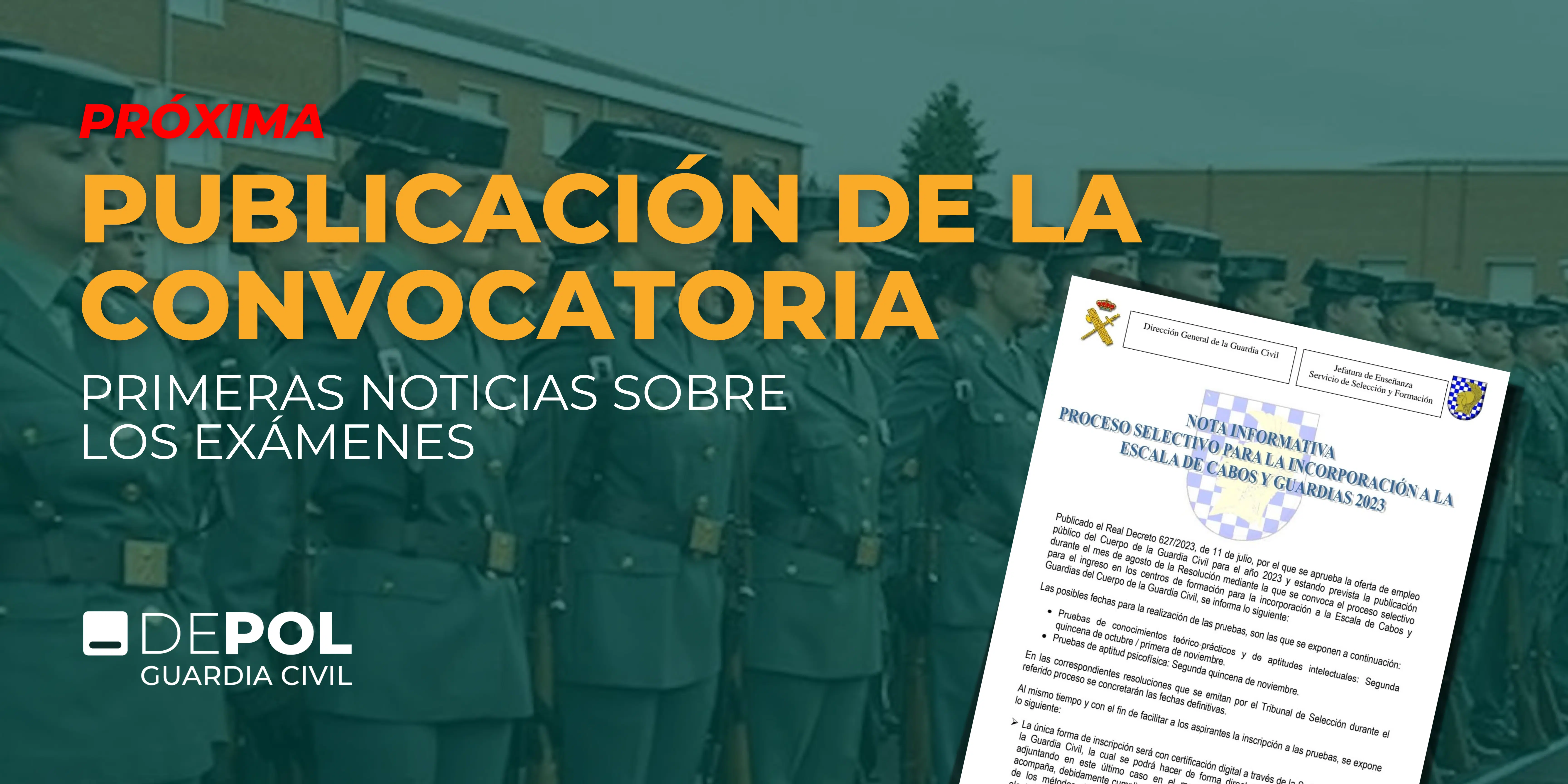 Fecha aproximada de los exámenes de la oposición de ingreso a la Guardia Civil